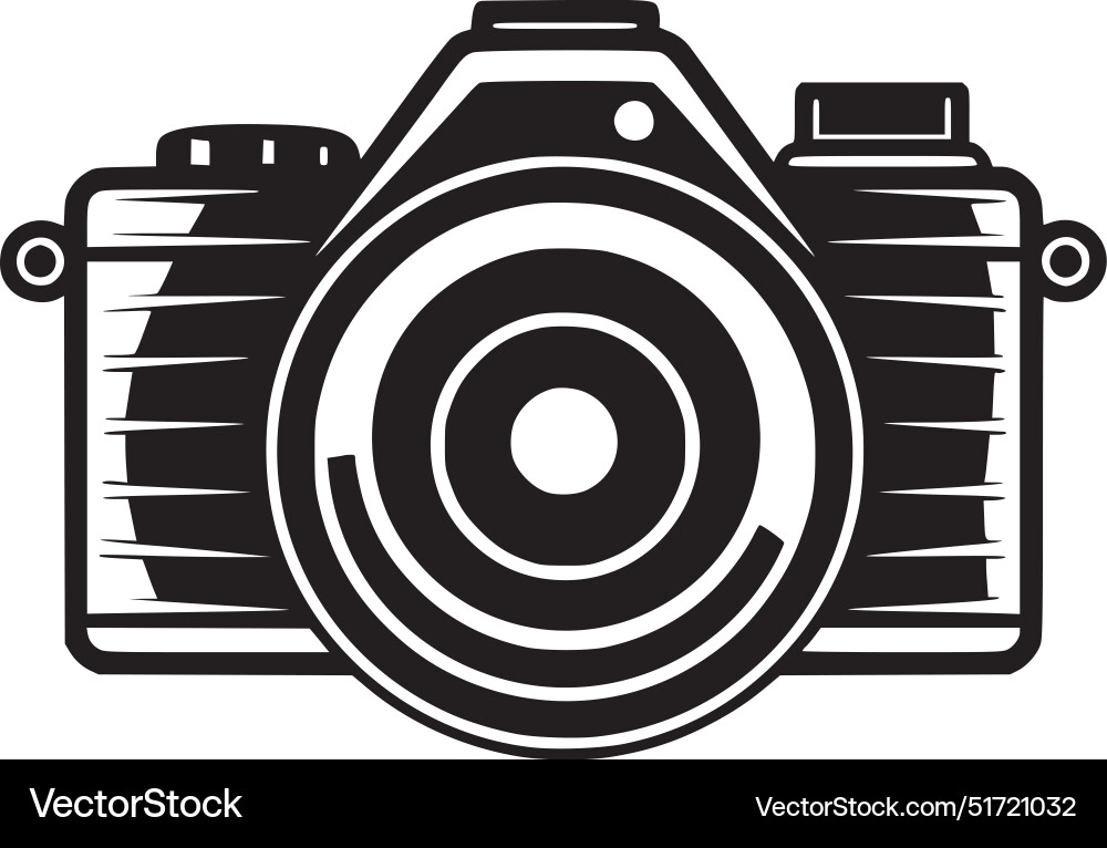 Camera - black and white Royalty Free Vector Image