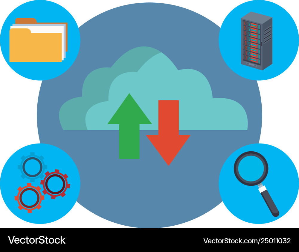 Cloud computing and database icons Cloud computing and database icons vector image