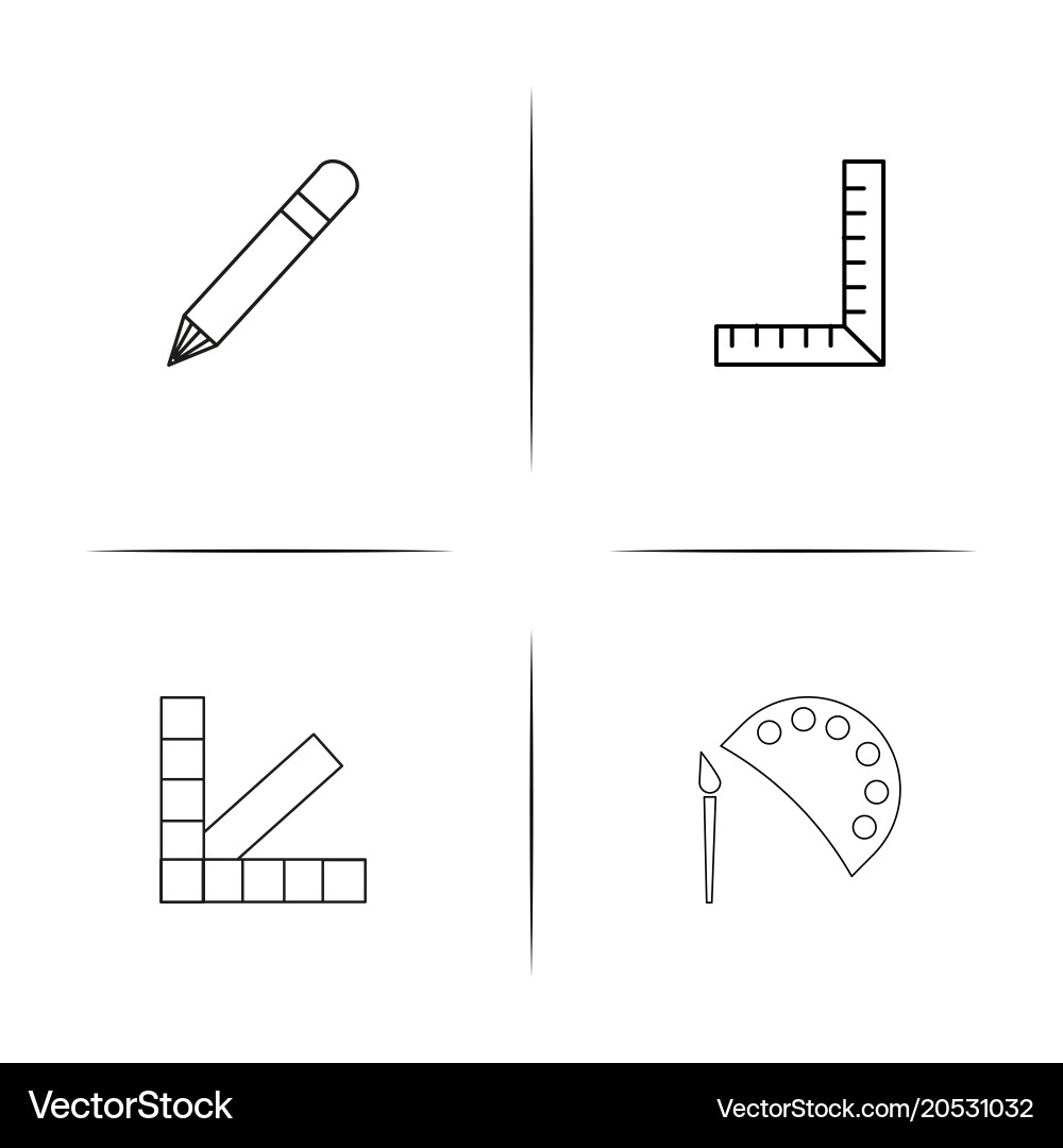 Creative process and design simple linear icons vector image