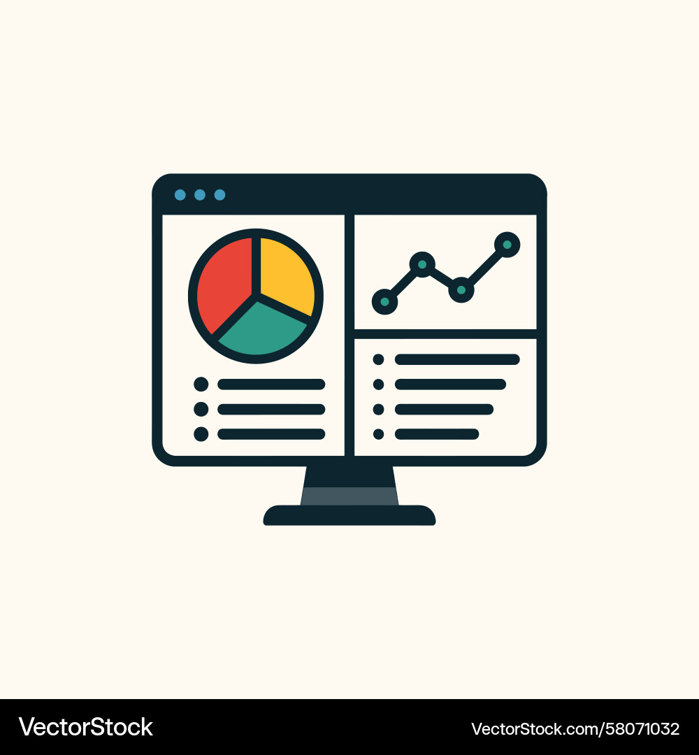Data Analytics Dashboard Icon Vector Image
