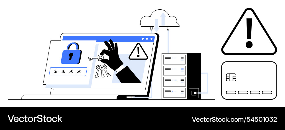 Data security concept with hand holding keys vector image