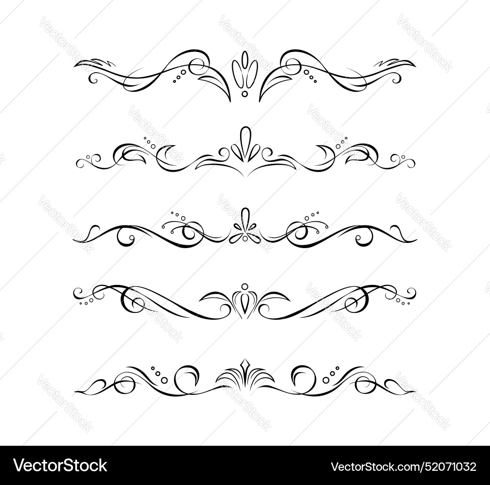 Fantasy text delimiters borders or vignettes Fantasy text delimiters borders or vignettes vector image