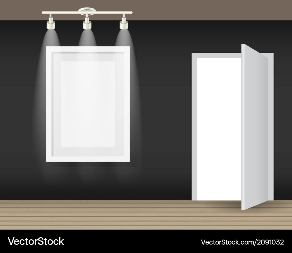 Frame on wall for your text and images vector image