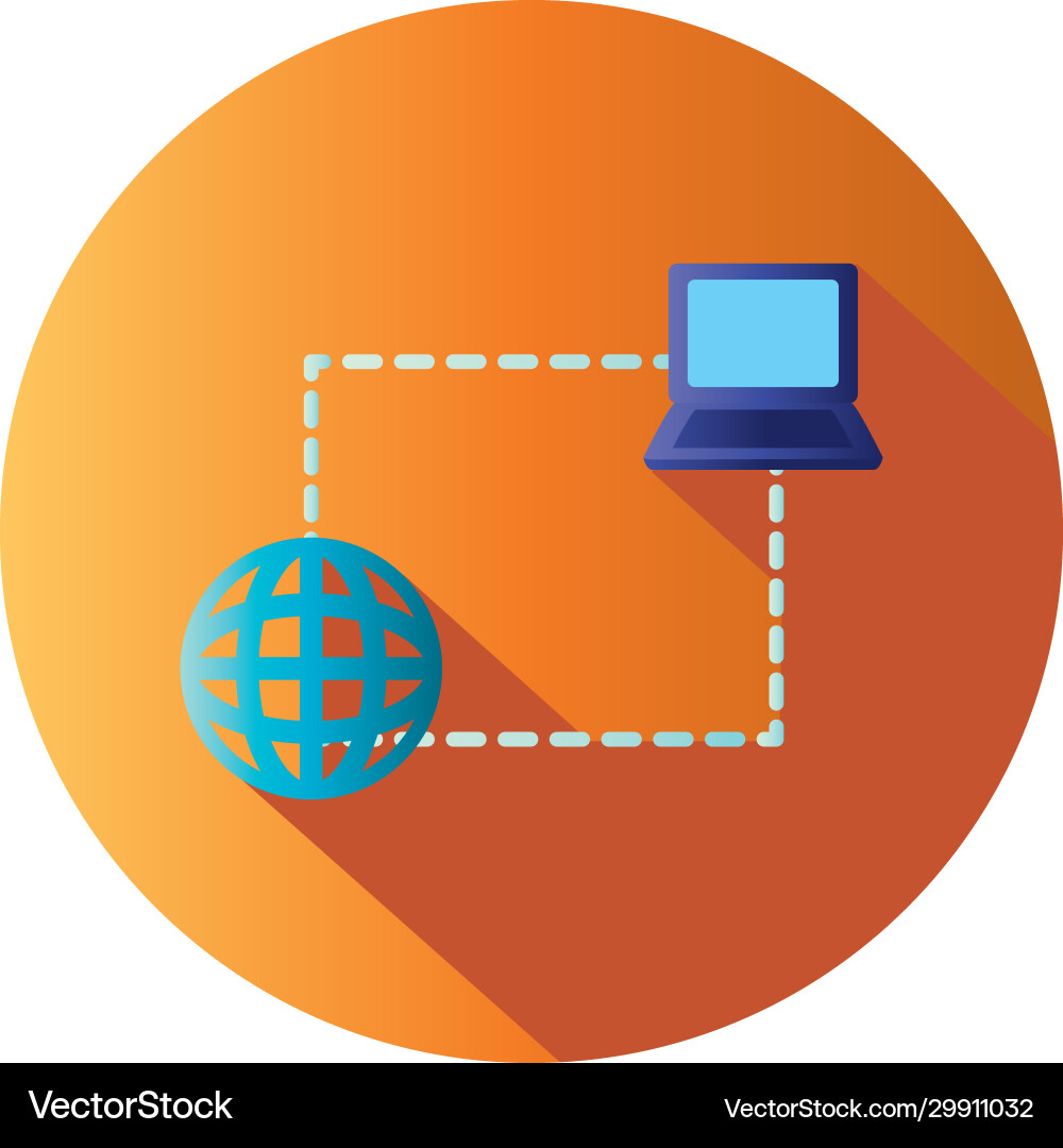Isolated global sphere with laptop block gradient Vector Image