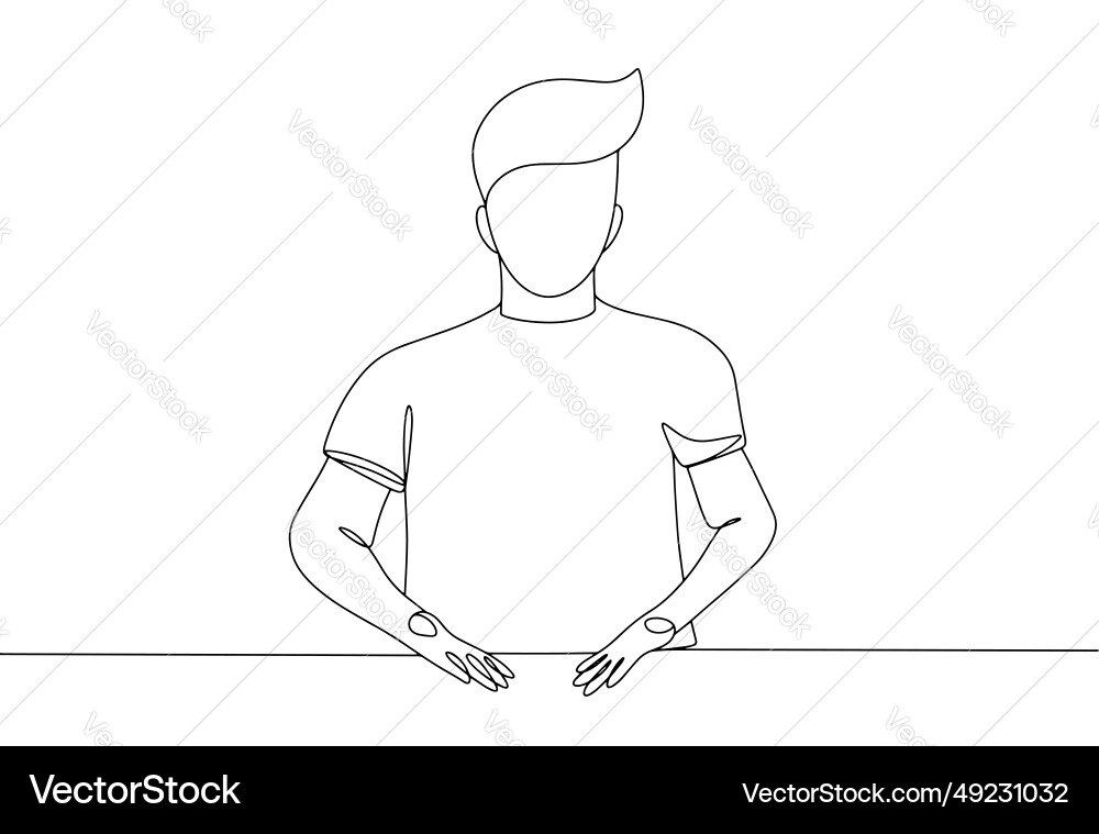 Man sign language one line Man sign language one line Vector Image