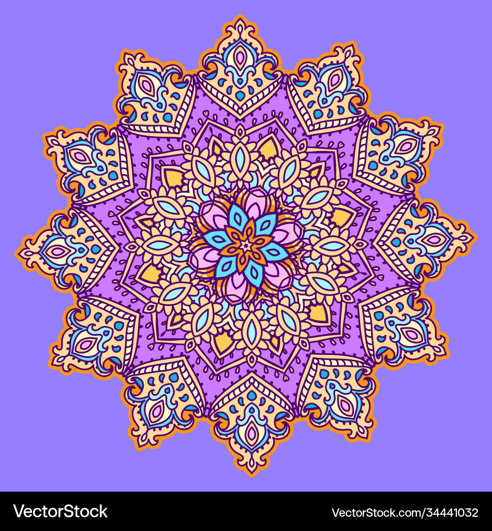 Mandala pattrn beautiful colorful greeting card vector image