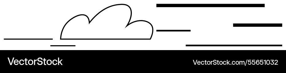 Minimalist cloud with speed lines representing Minimalist cloud with speed lines representing vector image