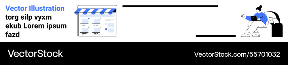 Online storefront with user interface and consumer Online storefront with user interface and consumer Vector Image