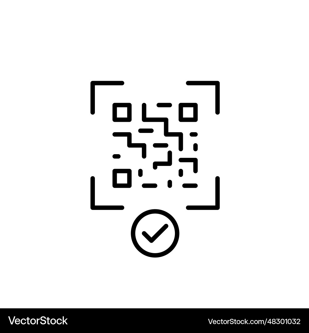 Qr-Code-Scan mit Prüfzeichen genehmigt Link Vektorbild