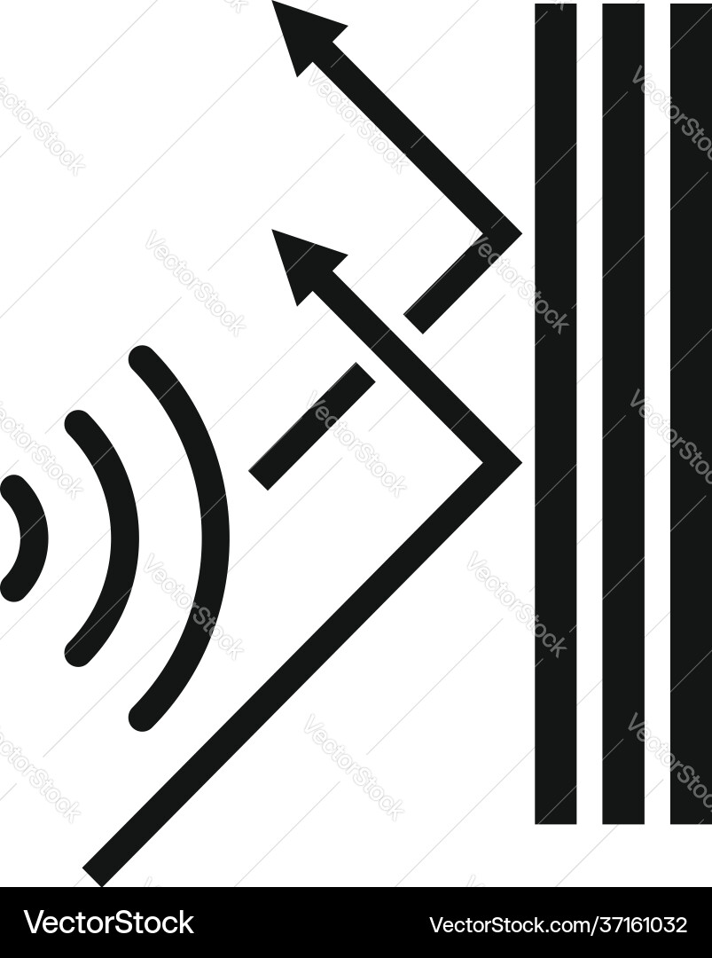 Schalldicht Wand Icon - Lärmreduzierung Vektorbild