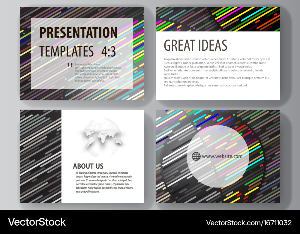 Set of business templates for presentation slides vector image