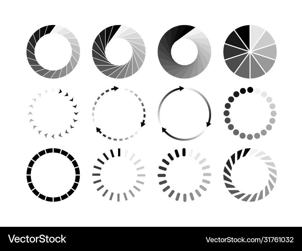 Set website loading black icon isolated Set website loading black icon isolated vector image