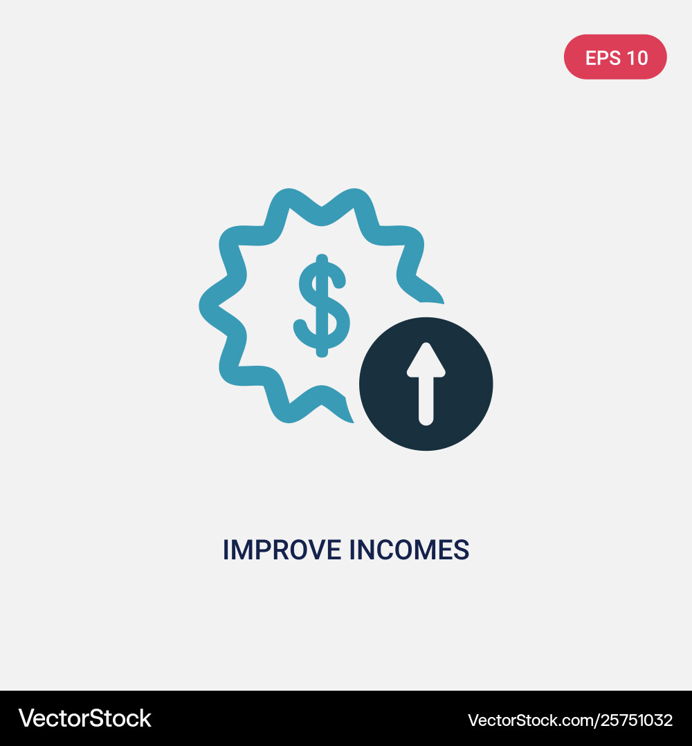 Two color improve incomes icon from user Two color improve incomes icon from user vector image