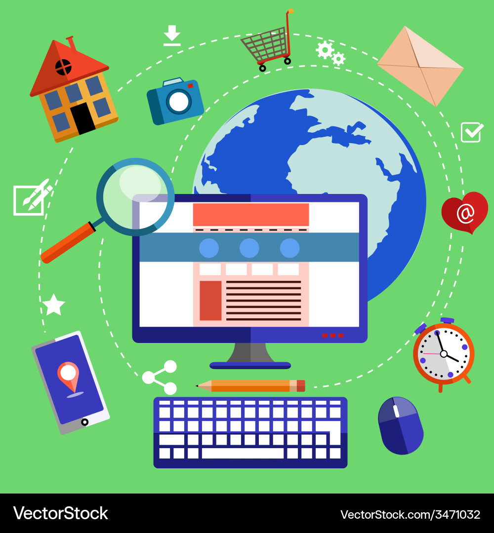 Web design and development concept vector image