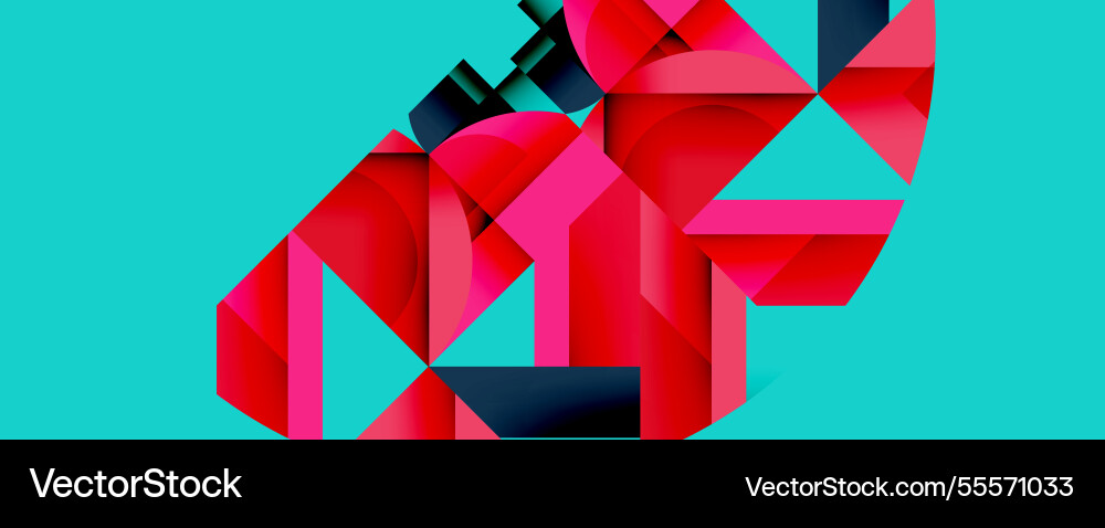 Abstract geometric composition with interlocking Abstract geometric composition with interlocking Vector Image