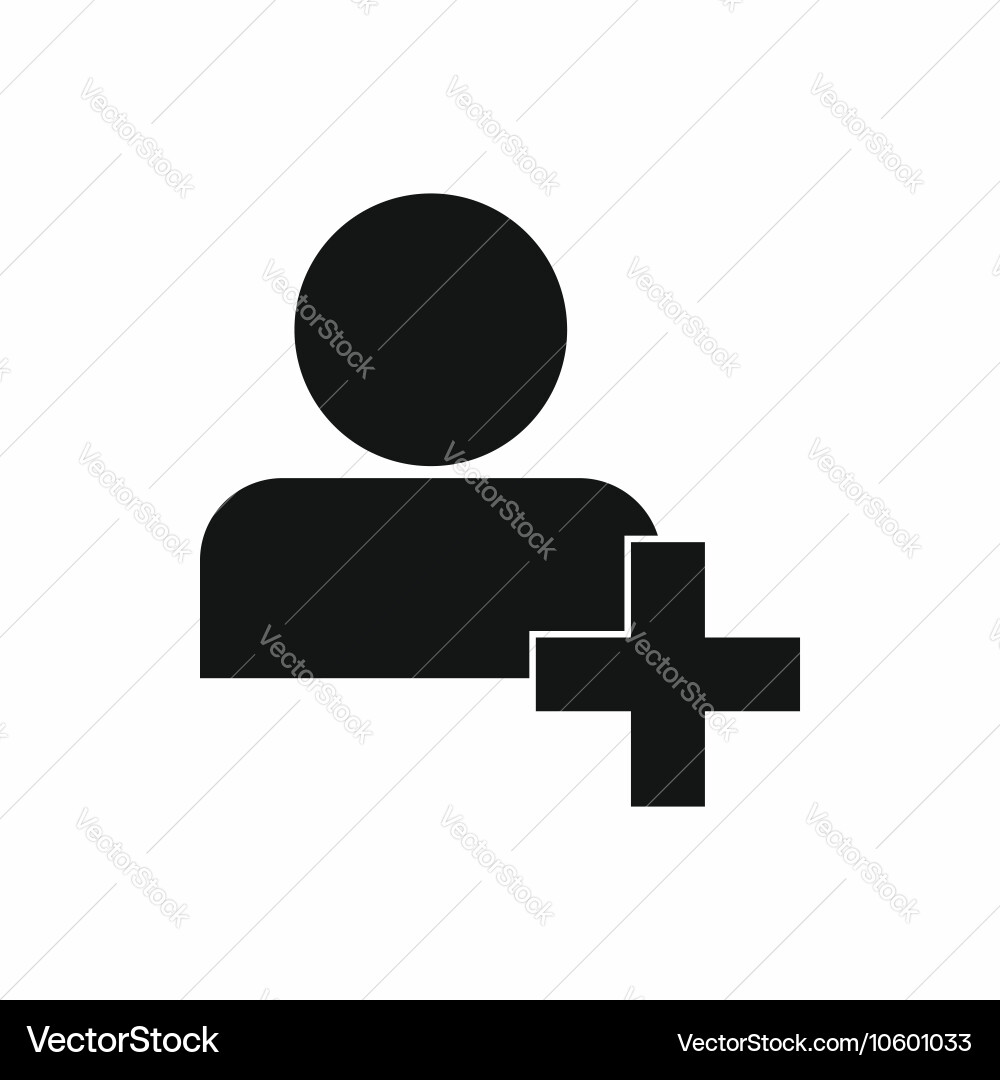 Add new user account icon simple style Royalty Free Vector