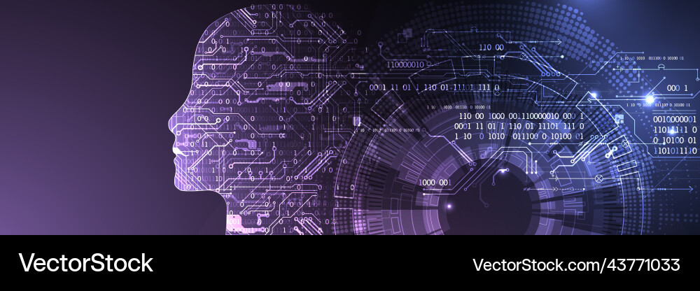 Artificial Intelligence Data Flow vector image