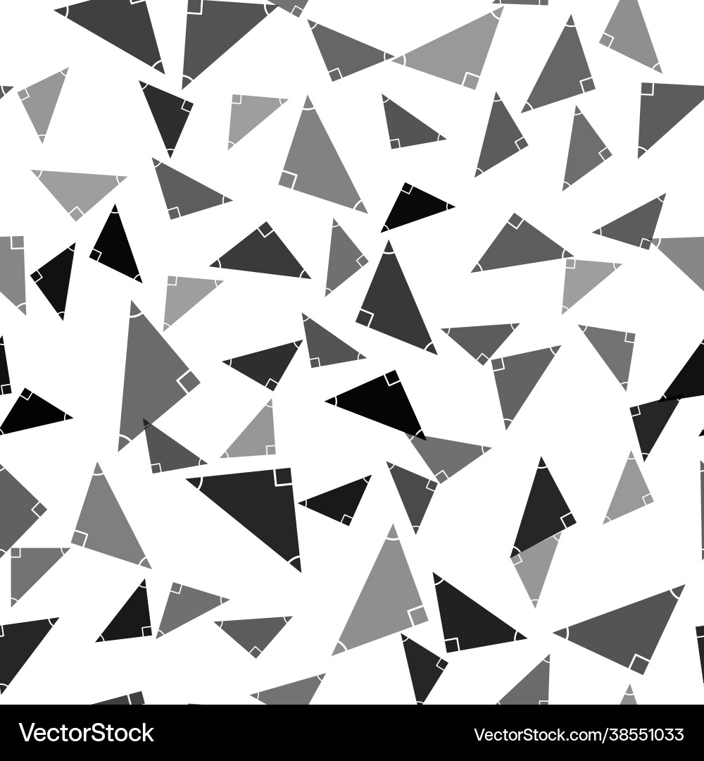 Black triangle math icon isolated seamless pattern Black triangle math icon isolated seamless pattern Vector Image