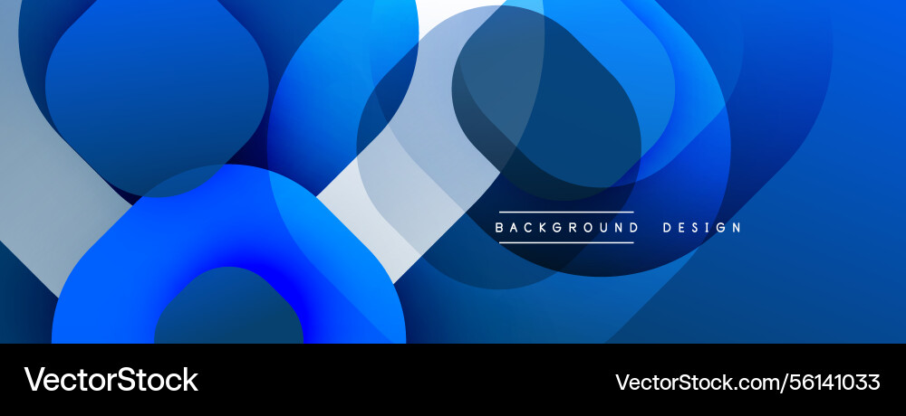 Blue abstract shapes overlap creating dynamic Vector Image