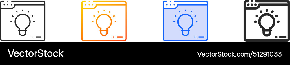 Browser iconthin linear gradient blue stroke Browser iconthin linear gradient blue stroke vector image