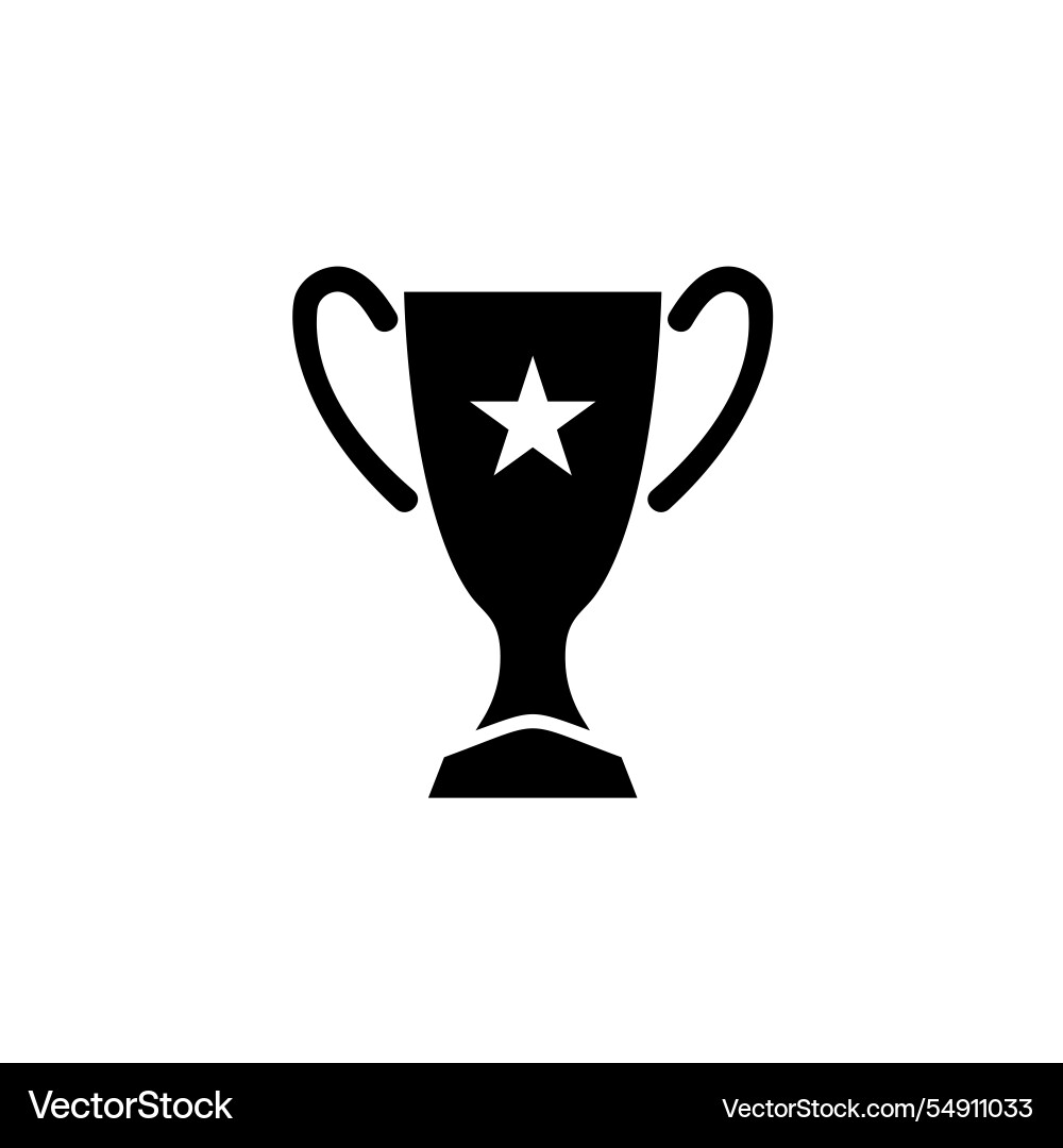 Champions trophy cup winner award solid flat icon Champions trophy cup winner award solid flat icon Vector Image