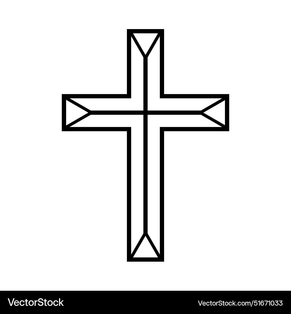 Christian cross icon symbol shape design Vector Image