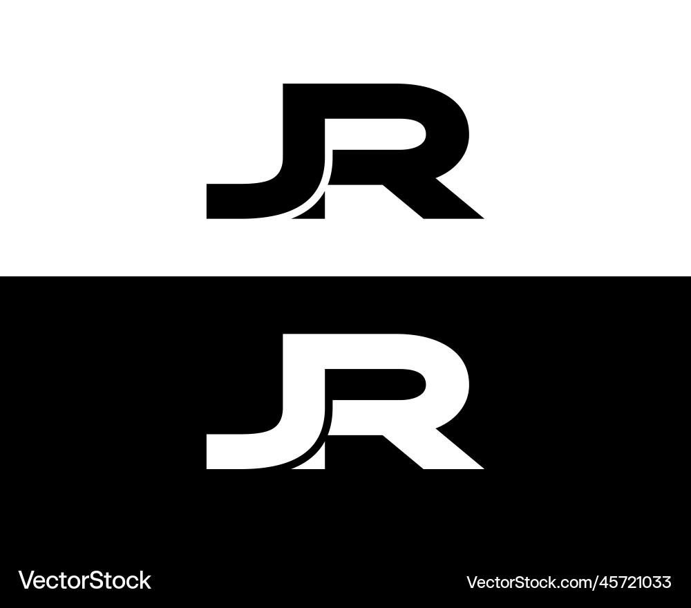 Creative letter jr logo design Royalty Free Vector Image