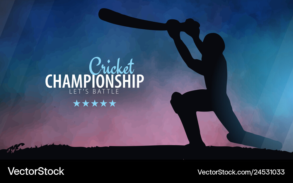 Cricket Championship Poster Vector Image