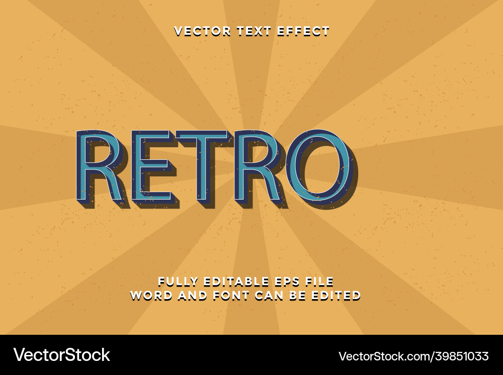 Editable retro text effect Editable retro text effect vector image