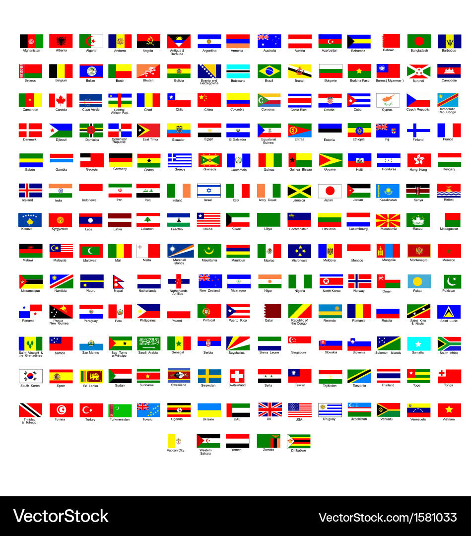 Flags of all countries in the world