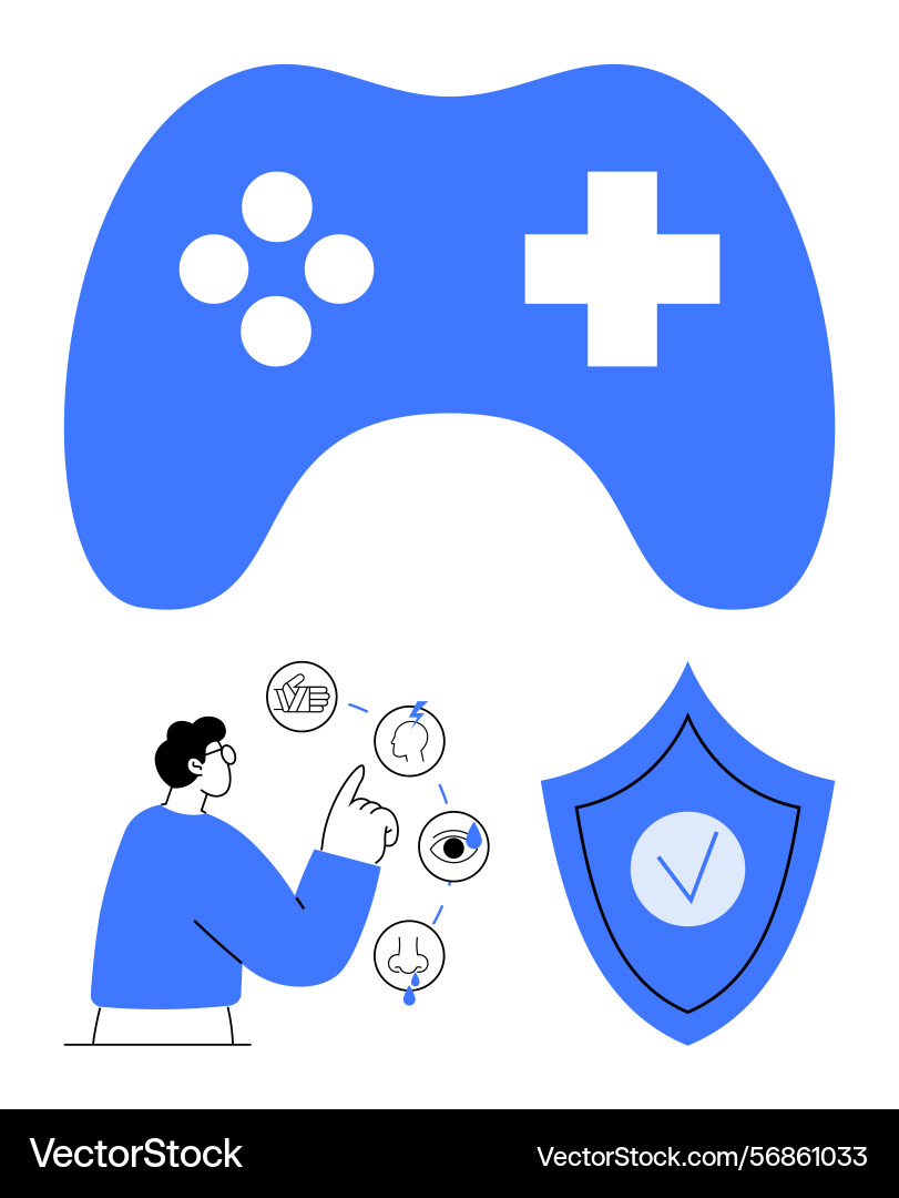 Gamification concept with game Controller user Gamification concept with game Controller user vektorbild