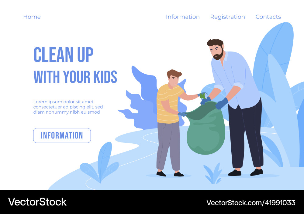 Garbage collecting parents and children cleanup Garbage collecting parents and children cleanup vector image