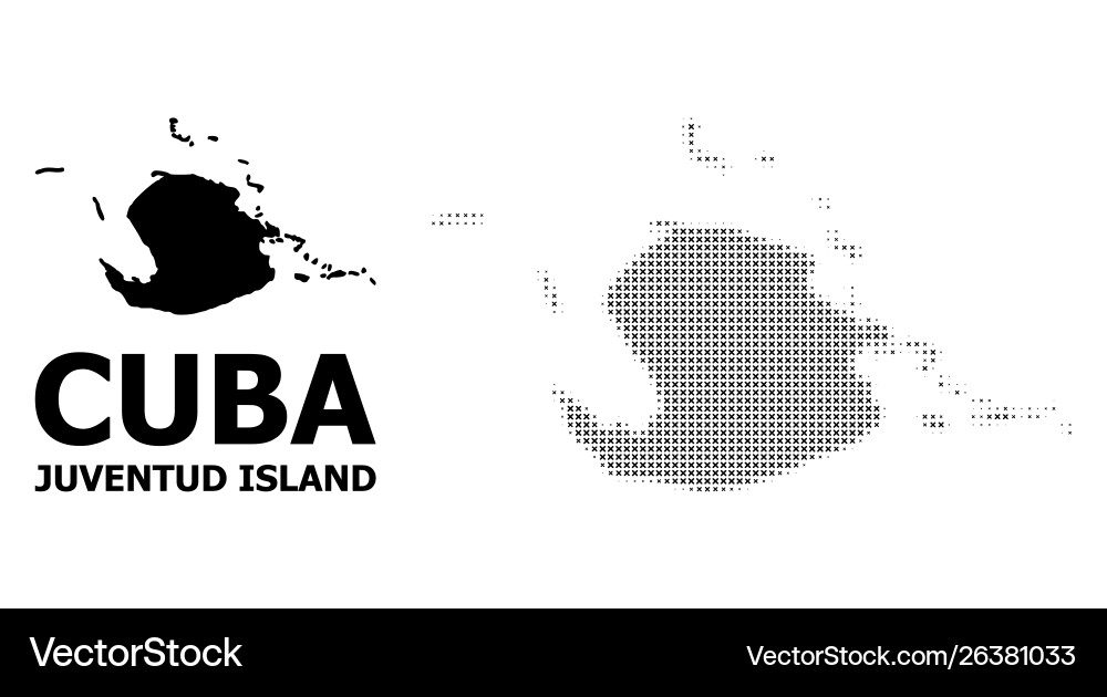 Halftone pattern and solid map juventud Vector Image
