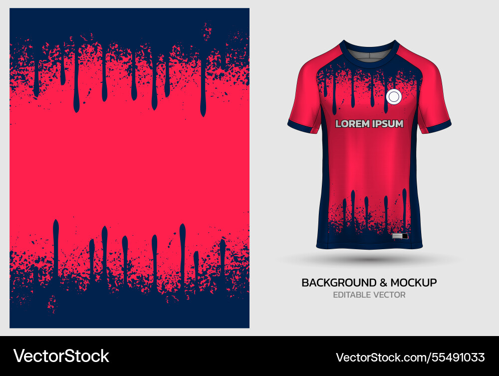 Jersey mockup and background pattern design vector image