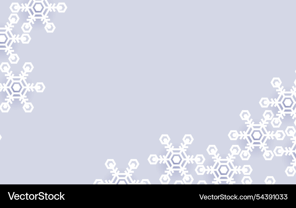 Minimalistic snowflake border on light gray Vector Image