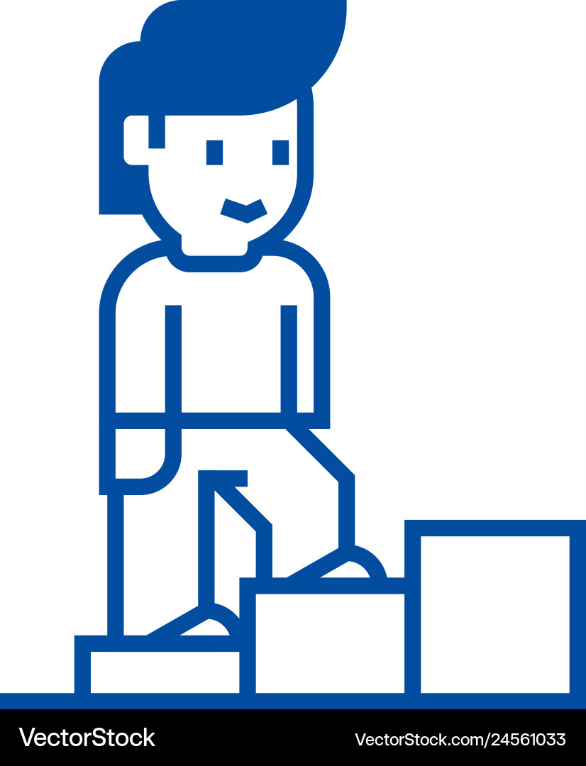 Personal Growthman Treppe nach oben Linie Icon Konzept Personal Growthman Treppe nach oben Linie Icon Konzept vektorbild