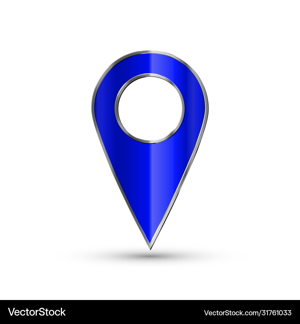 Realistic 3d pointer map blue marker icon Realistic 3d pointer map blue marker icon vector image