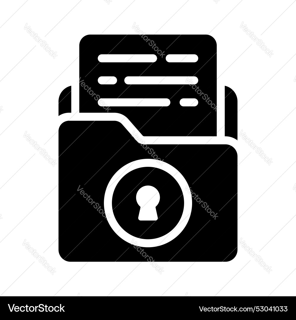 Secure confidential file folders with paper vector image