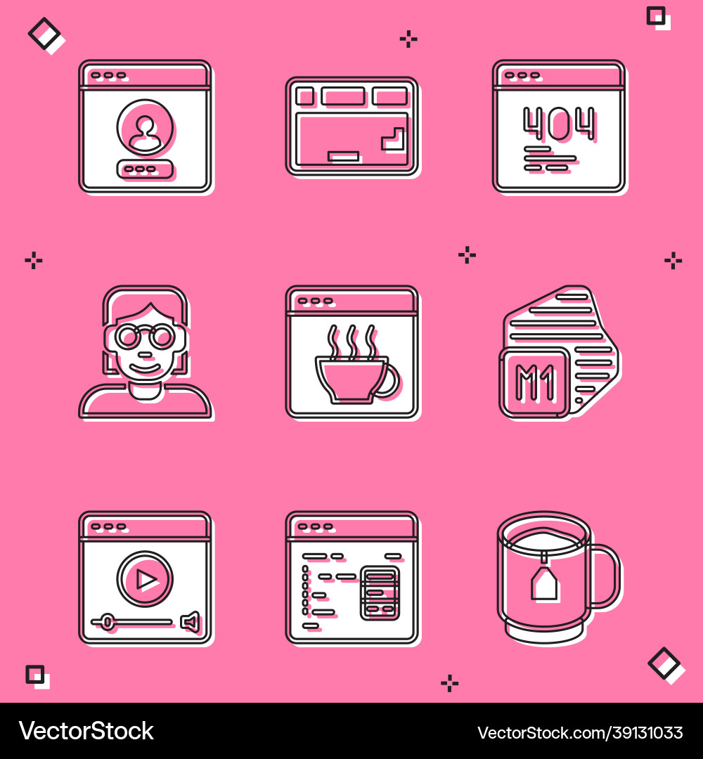 Set create account screen keyboard page with 404 Set create account screen keyboard page with 404 vector image
