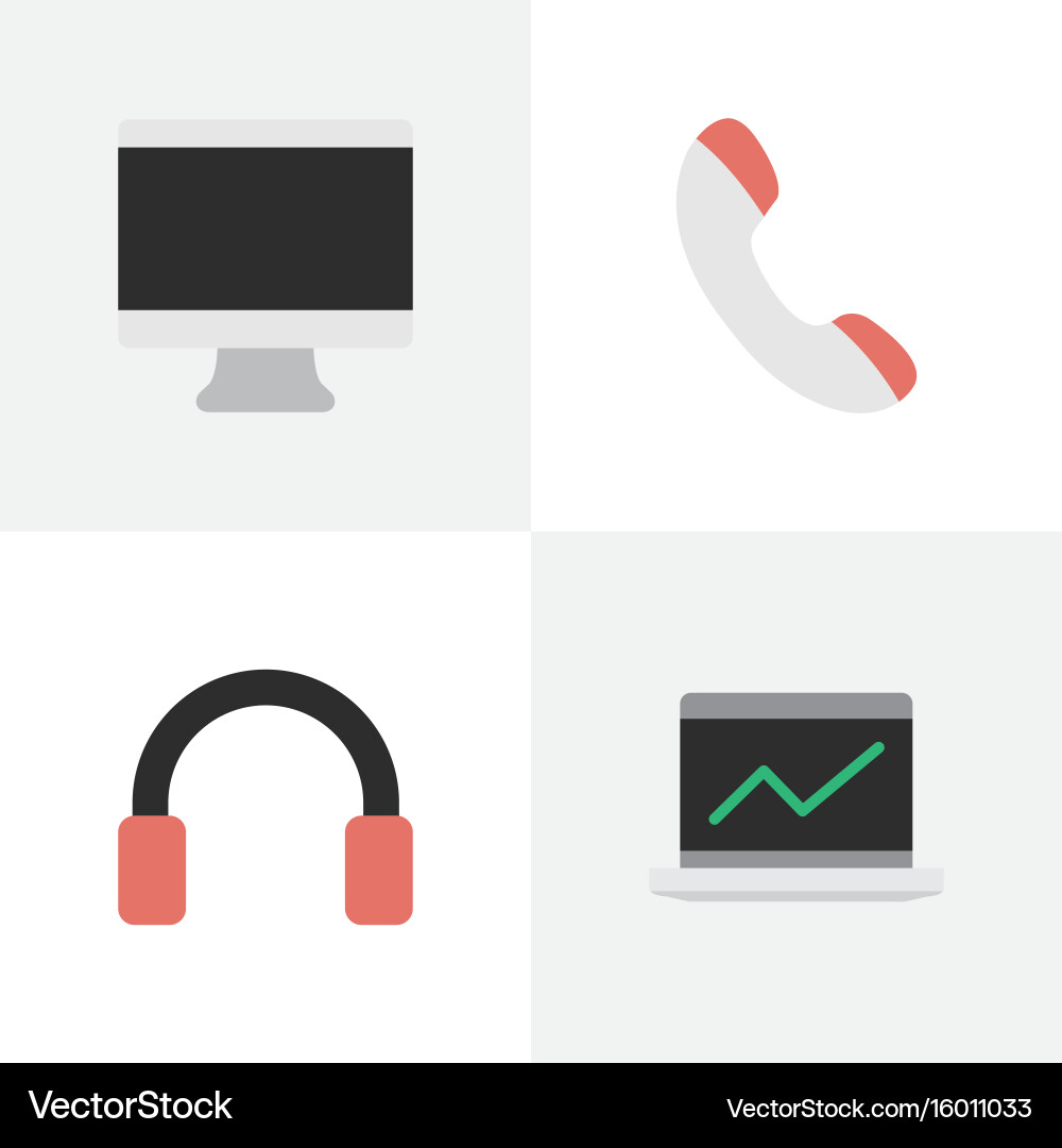 Set of simple devices icons elements screen vector image