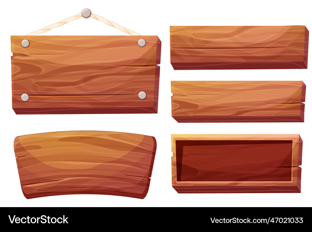 Wooden Game Menu Panel Vector Image