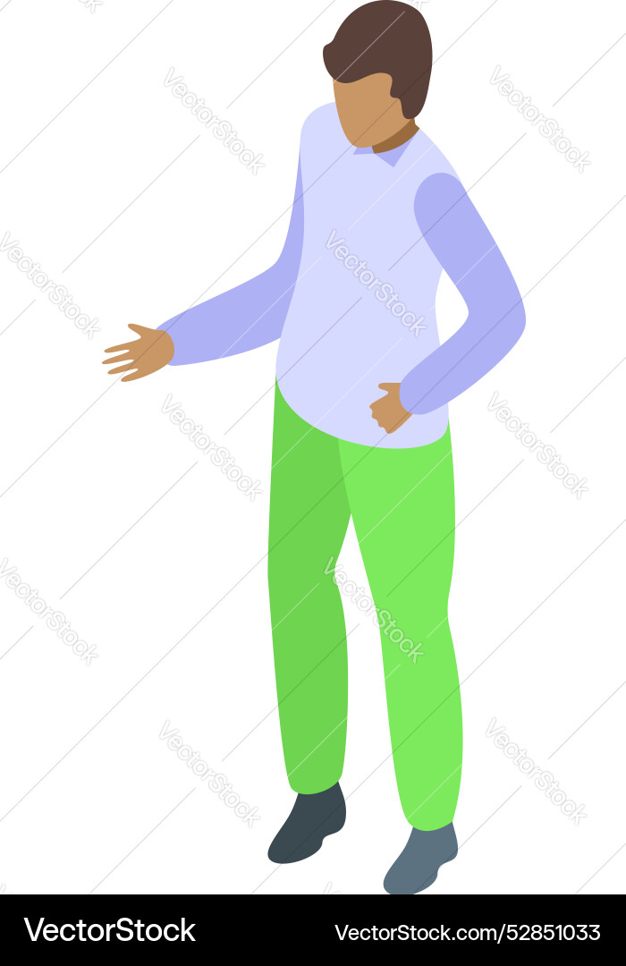 Young man explaining something using hand gestures Young man explaining something using hand gestures vector image