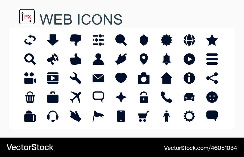 A set of flat web icons editable isolated Vector Image