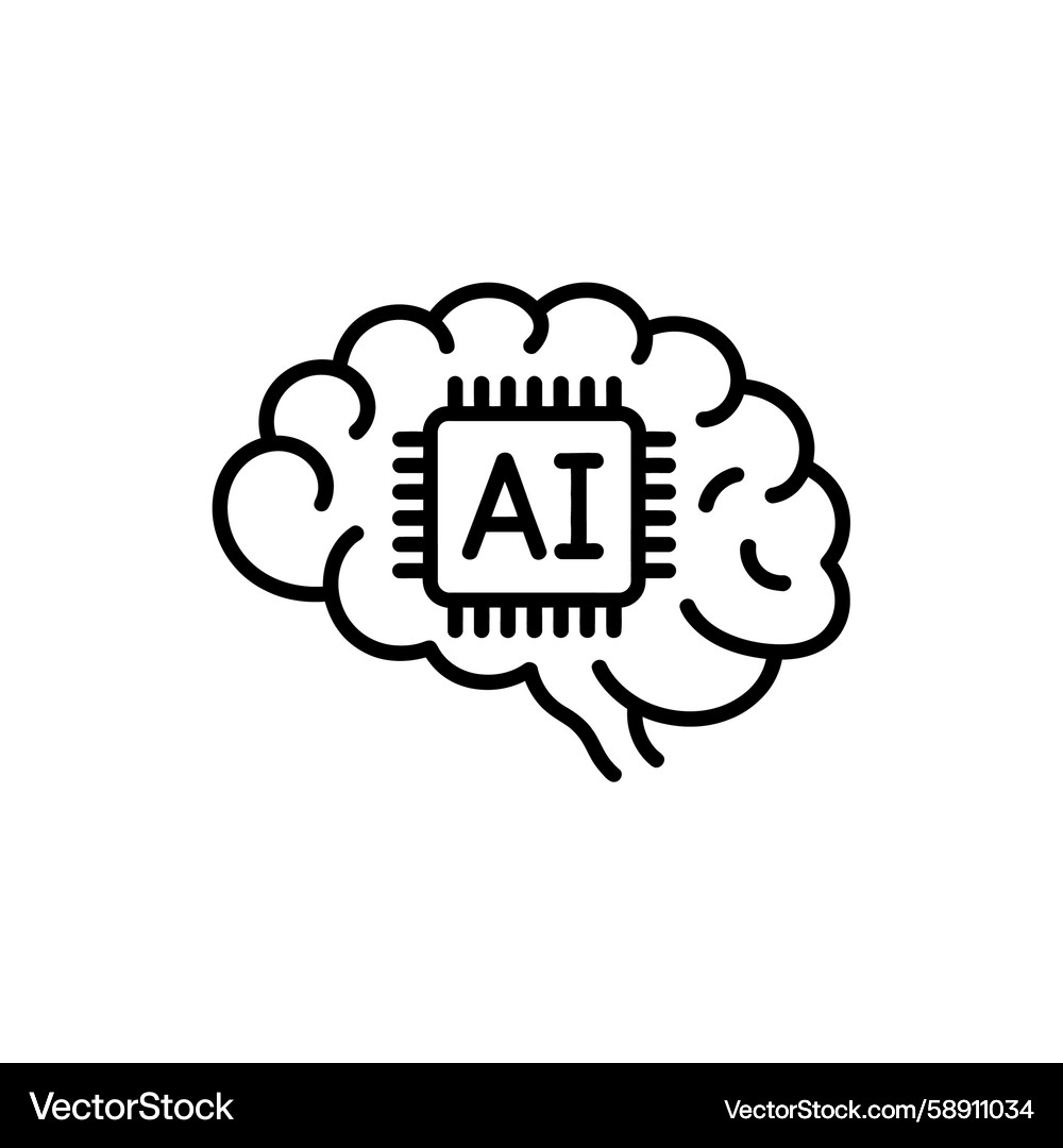 AI Neural Network Brain Vector Image