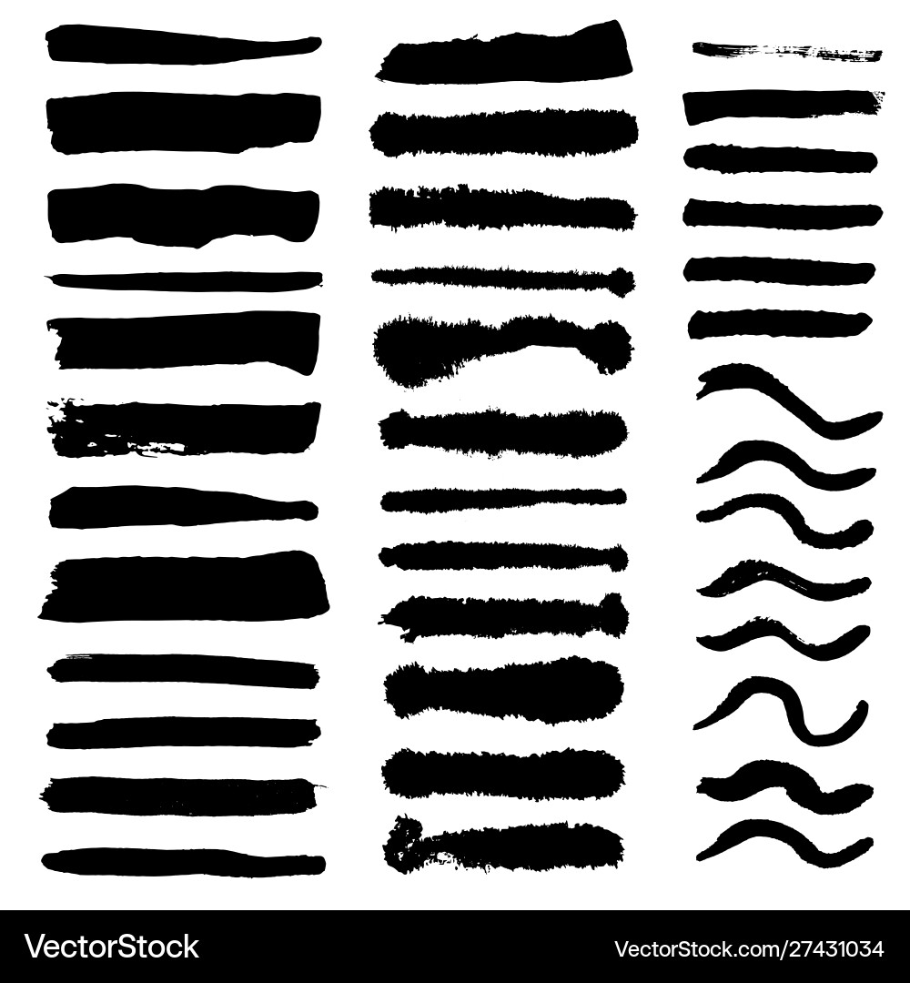 Brush strokes for text fields set Brush strokes for text fields set vector image
