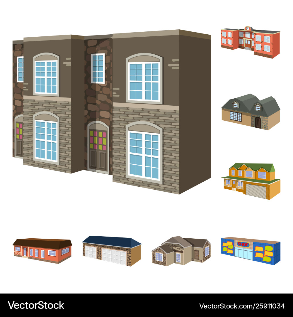 Building and home icon set Building and home icon set vector image