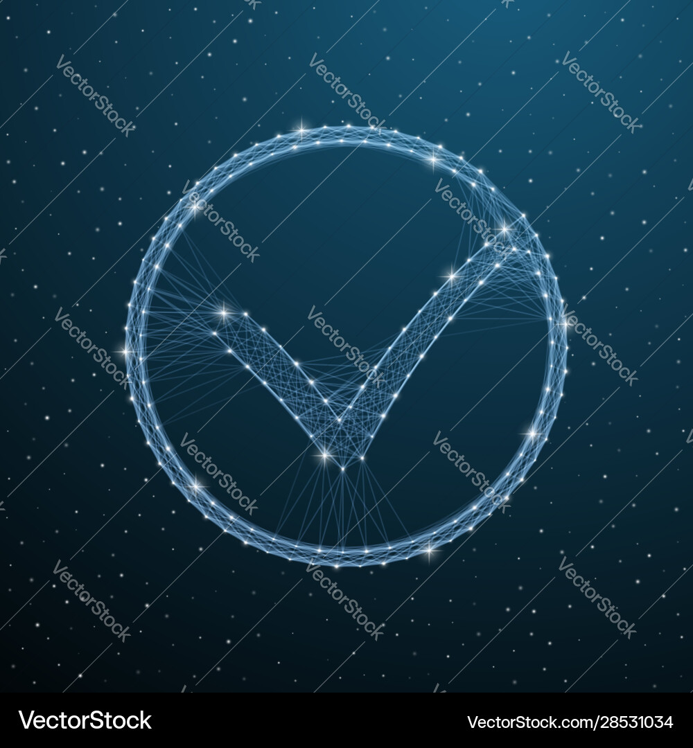 Check mark polygonal icon low poly checkmark Check mark polygonal icon low poly checkmark vector image