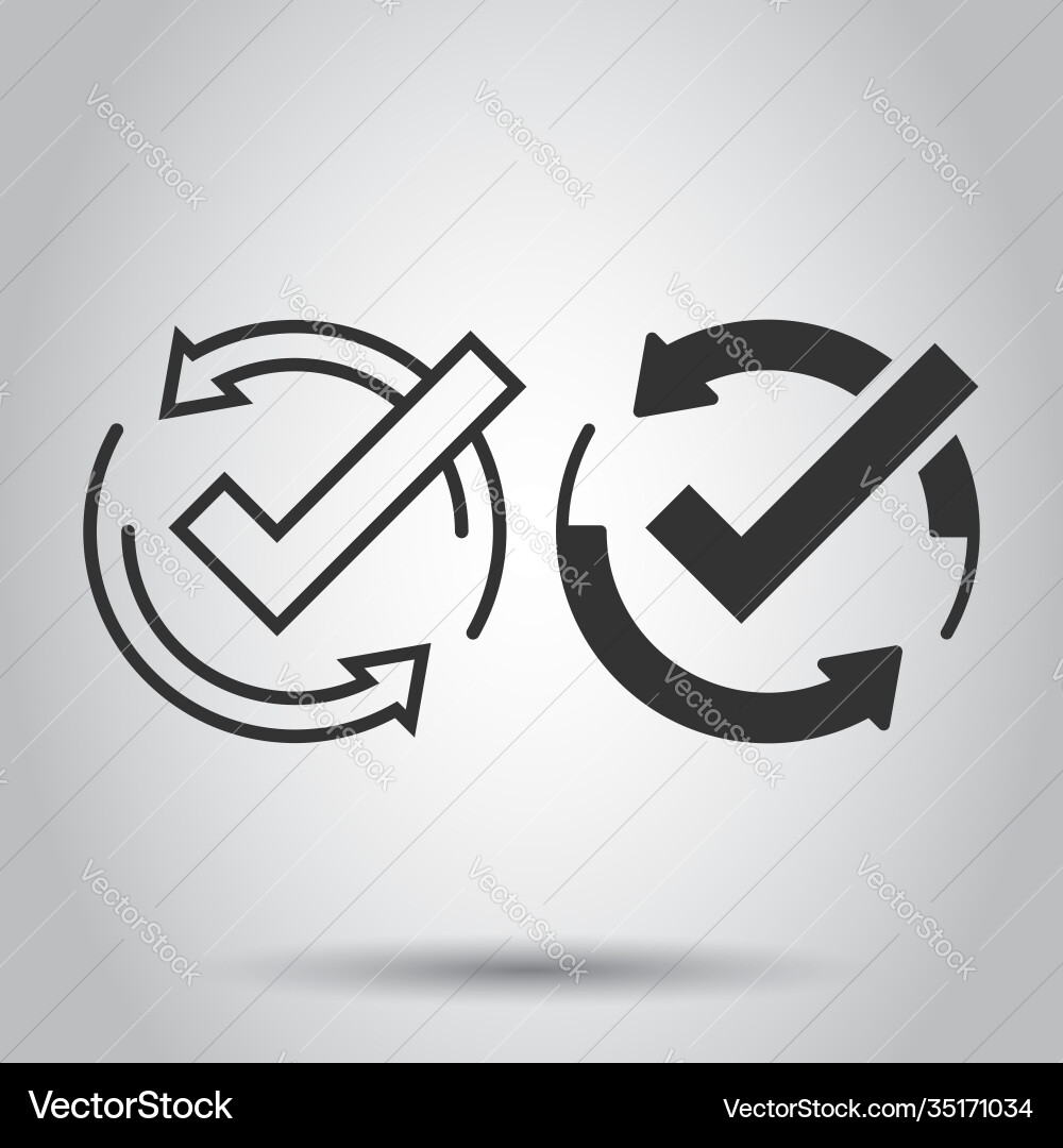 Check mark sign icon in flat style confirm button Check mark sign icon in flat style confirm button vector image