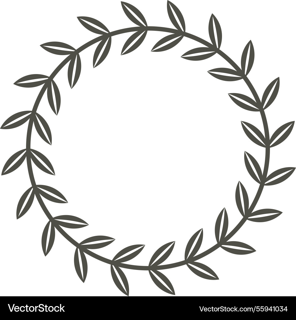 Circular laurel wreath creating a minimalist frame Circular laurel wreath creating a minimalist frame Vector Image