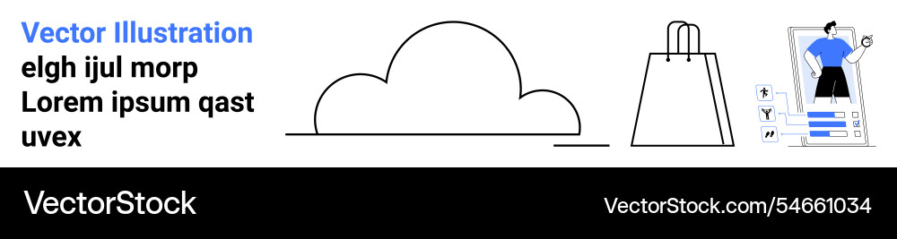 Cloud computing e-commerce and user profile Cloud computing e-commerce and user profile vector image